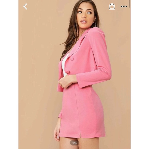 Double Breasted Blazer with M-Slit skirt - Picture 2 of 4